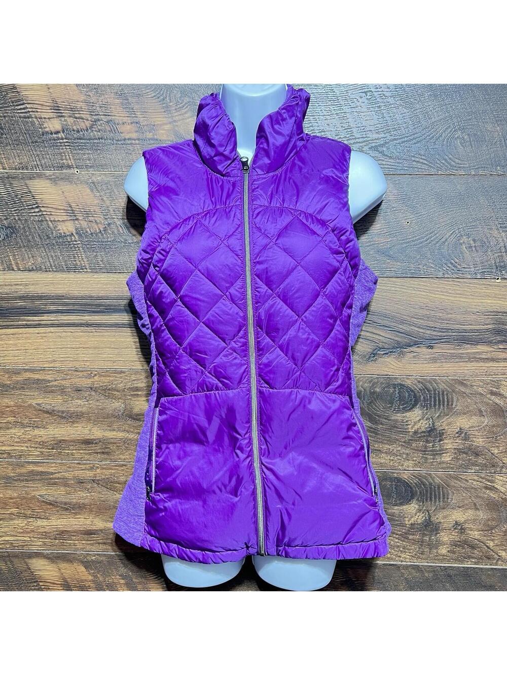 Lululemon Fluff Off Down Vest Purple Size 4 Puffer Full Zip Running Activewear